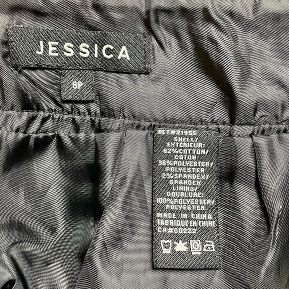 Jessica Black and Gray Geometric Pencil Skirt - Picture 4 of 8